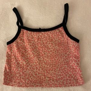 Brandy Melville Pink Leopard Tanktop